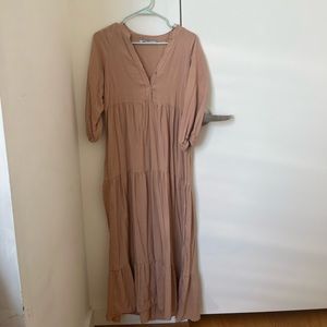 Zara Tan Tiered Dress